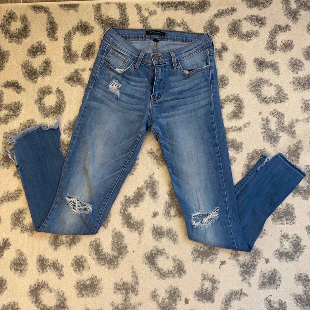 Flying money ripped jeans
